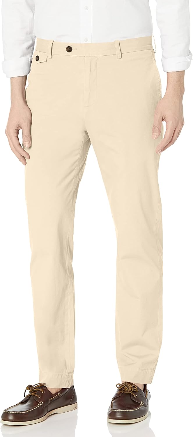 Men's Cotton Poplin Slim Fit Stretch Chino Pants