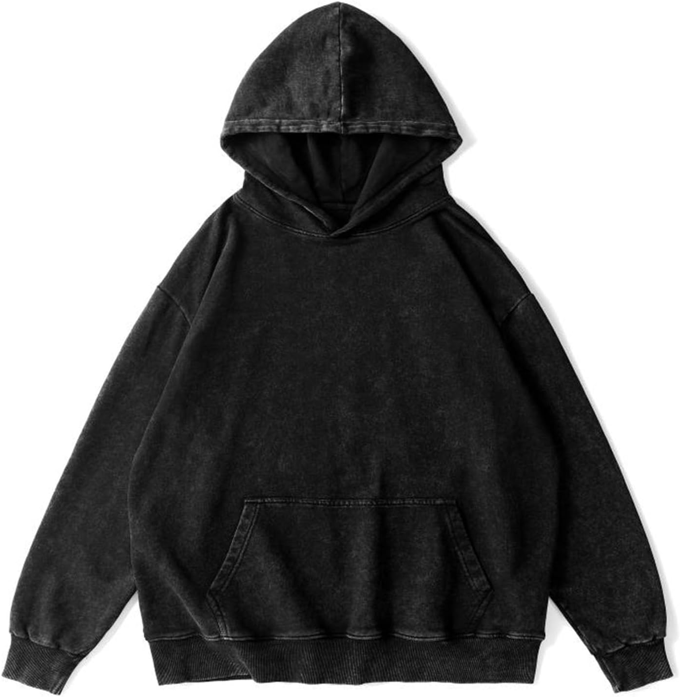Oversized Hoodie Men Vintage Cotton Casual Hooded Sweatshirt Trendy Baggy Basic Hoodies Retro Pullover Streetwear - Image 2
