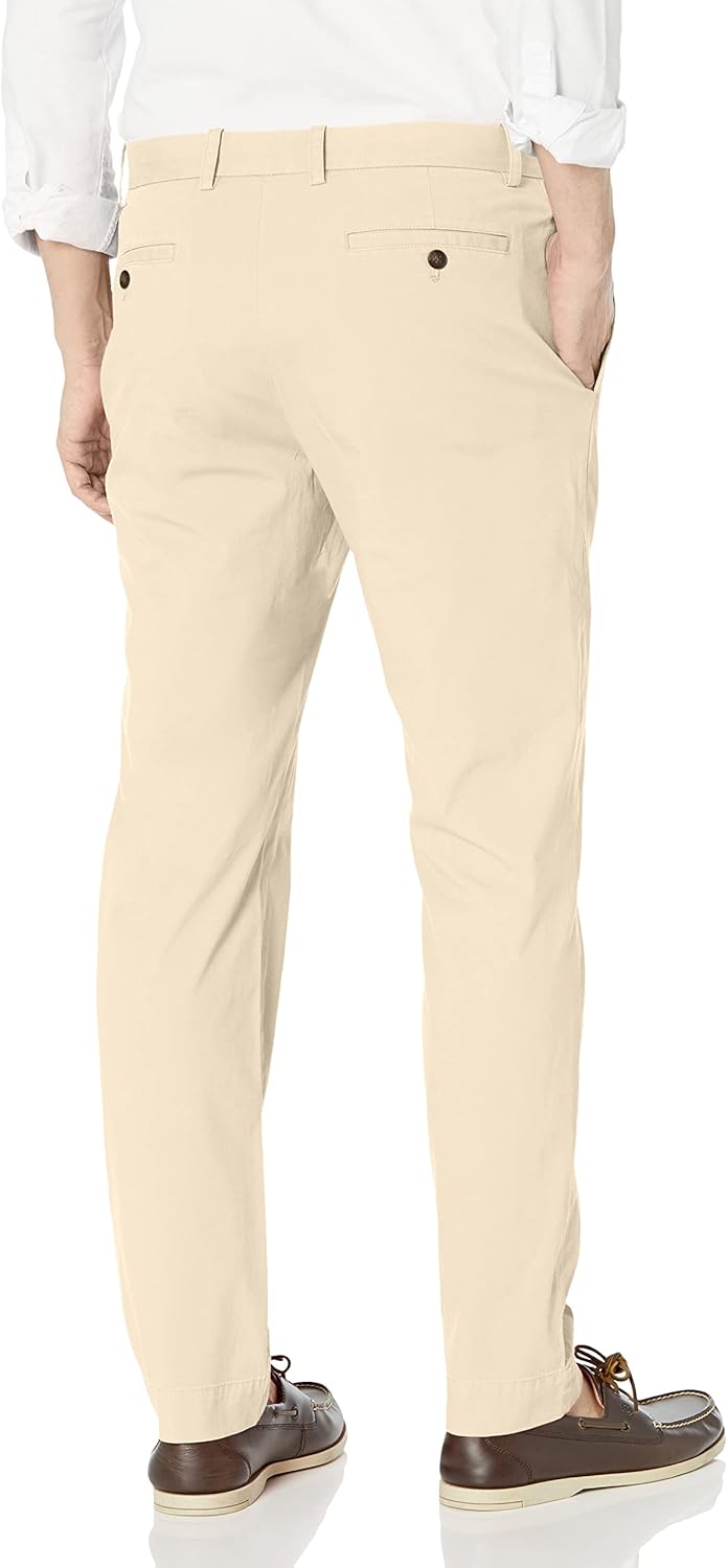 Men's Cotton Poplin Slim Fit Stretch Chino Pants - Image 2