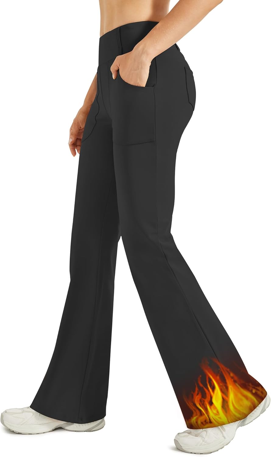 Fleece Lined Leggings Women Yoga Dress Pants with 4 Pockets Stretchy Work Pants Business Casual 29"/31"/33"