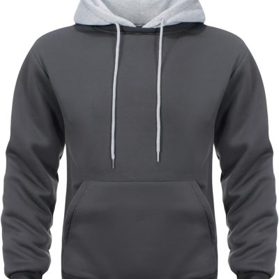 Mens Hoodies Pullover Color Block Fleece Long Sleeve Sweatshirt Tops with Pocket