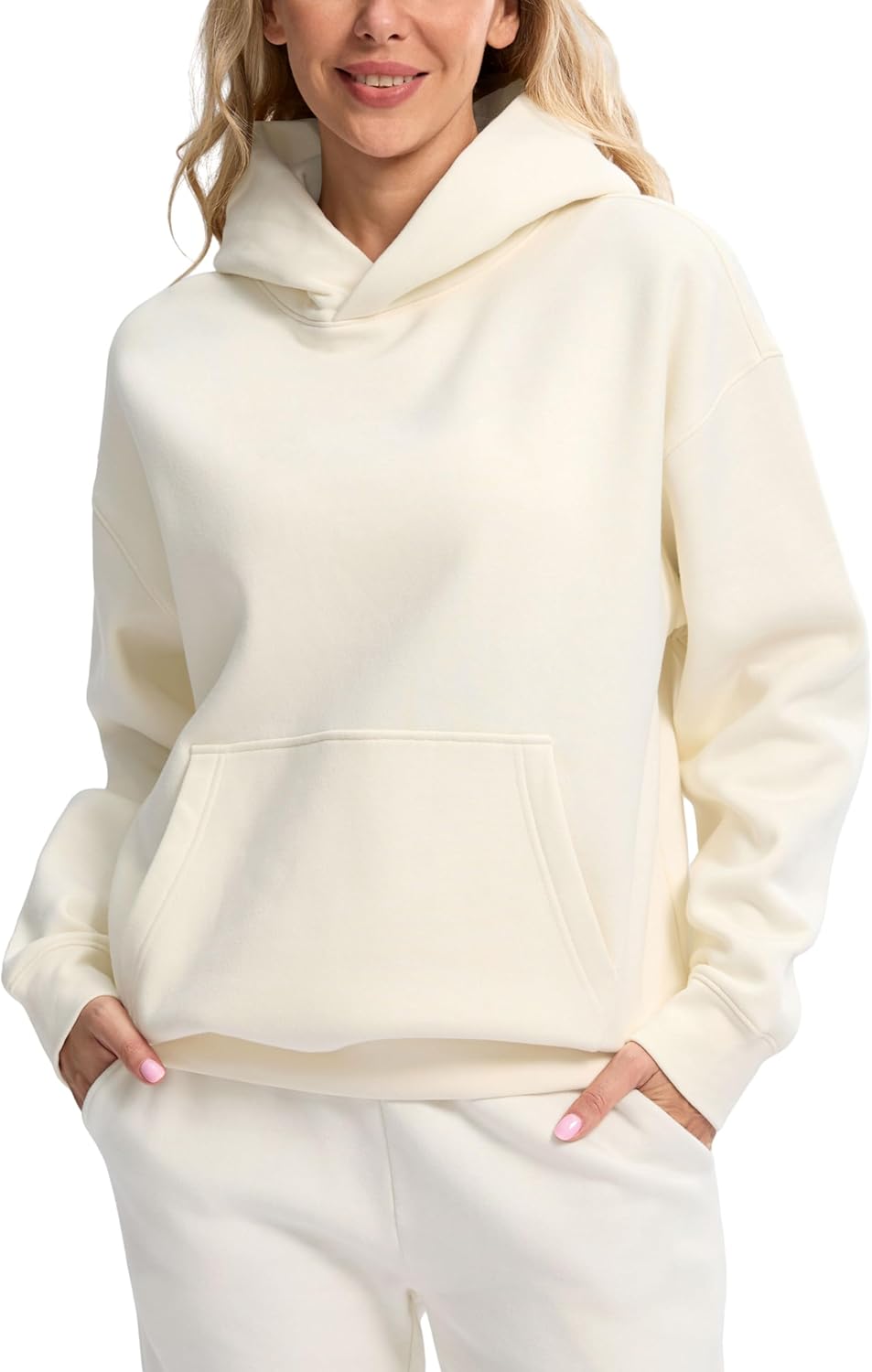 Hoodies for Women Oversized Fleece Sweatshirt with Pocket Loose Fit Casual Athletic Workout Pullover